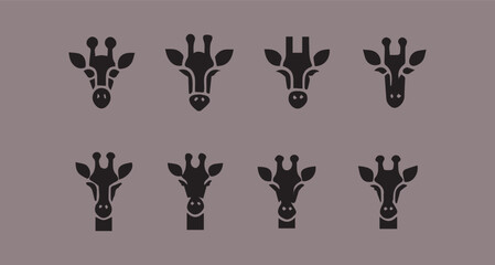 minimalist animal logo vector art illustration. minimalist giraffe logo vector art illustration.