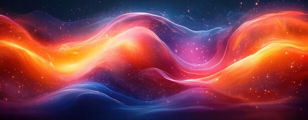 Obraz premium Futuristic Abstract Digital Art Composition with Vibrant Colors Movement Background