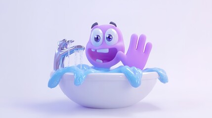 Wash Your Hands in 3D Cartoon Style