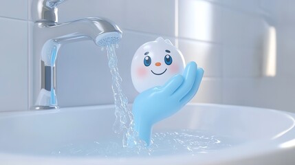 Wash Your Hands in 3D Cartoon Style