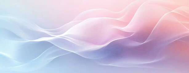 Abstract Waves Pastel Background with Smooth Curves and Ethereal Lighting