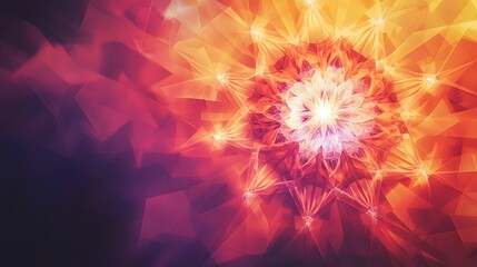 Obraz premium Abstract Crystal Flower Warm Hues Design
