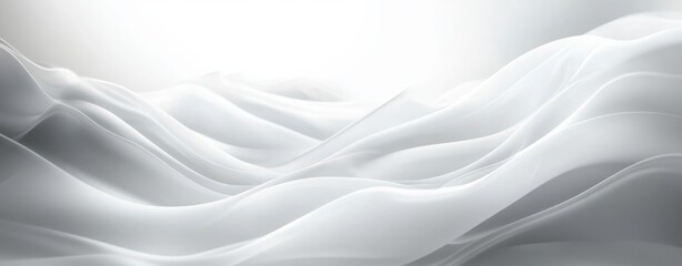 Obraz premium Abstract Smooth White Waves Minimalist Design High-Key Lighting Ethereal Atmosphere Digital Art