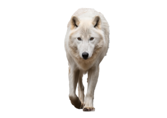 Arctic wolf isolated on a transparent or white background.
