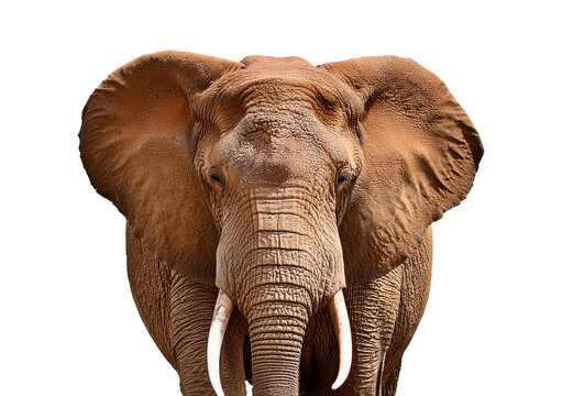African elephant isolated on a transparent or white background