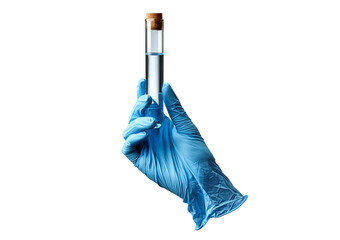 Hand Water Sample in Glove, Water Collection Test Tube Concept - Environmental Water Purity...