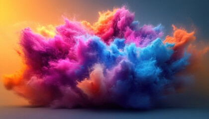Vibrant Abstract Explosion of Colorful Paints and Splashes in Surrealist Style