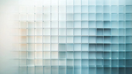 Fototapeta premium Modern Abstract Art with Geometric Grid of Reflective Blue and White Tiles