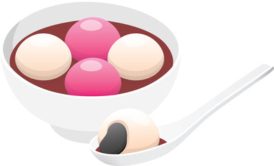 Sweet rice balls soup. Asian food for celebrating Chinese New Year's Eve, Mid-Autumn Festival or Lantern Festival