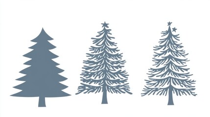 abstract christmas trees on white background