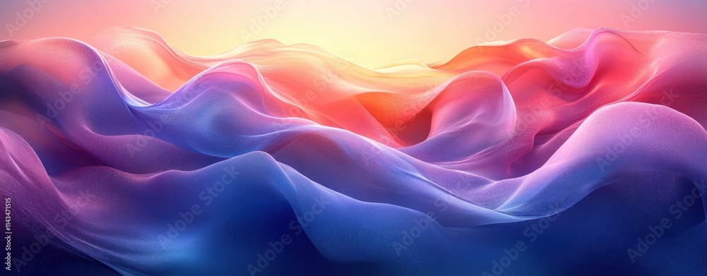 Poster futuristic neon wave abstract background with glowing ribbons and gradient design