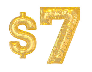 7 Dollar Gold Balloon