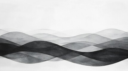 Minimalist Black and White Wave Like Texture with Smooth Gradients and Soft Pastel Shades
