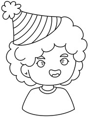 line drawing of children celebrating New Year