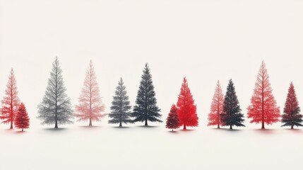 Obraz premium abstract christmas trees on white background