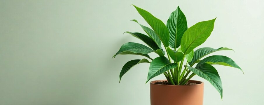 Alocasia odora Okinawa Silver flora with long, narrow leaves on a large pot, green, houseplant, tropical