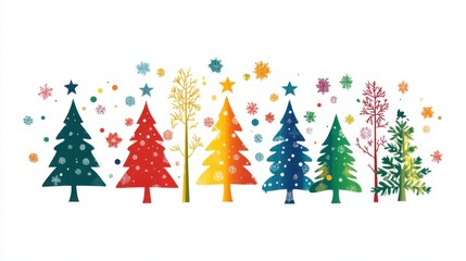 abstract christmas trees on white background