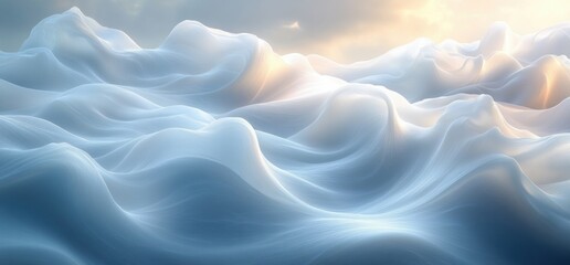 Obraz premium Minimalist Flowing White Waves Background Abstract Art Design