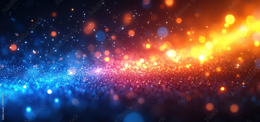 Poster vibrant abstract gradient background blue orange bokeh light soft minimalist design