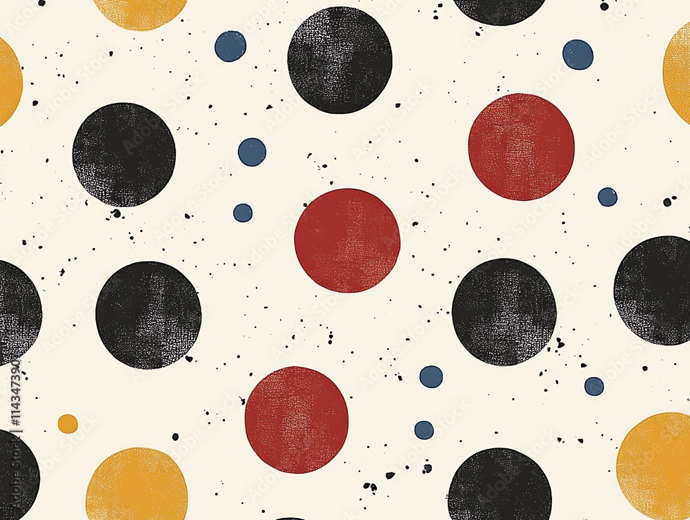 Poster a patterned design featuring colorful circles on a light background, ideal for textiles or wallpaper
