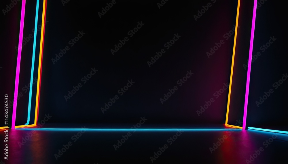 Wall mural abstract colorful background with lines with black background 869
