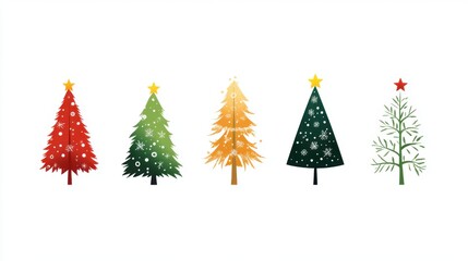 Obraz premium abstract christmas trees on white background