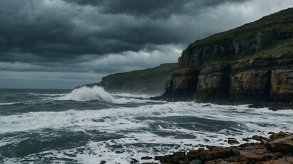 storm over the sea