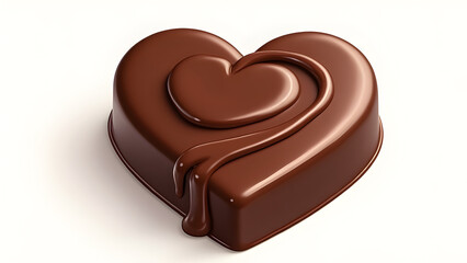 Heart Shaped Chocolate Cocoa liquid illustration.