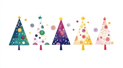abstract christmas trees on white background