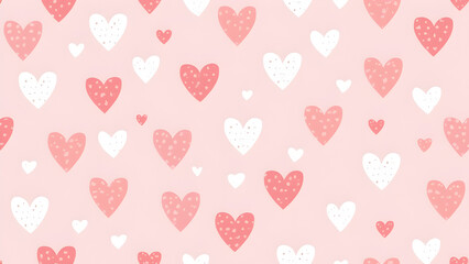 Pink Valentine's love heart pattern illustration.