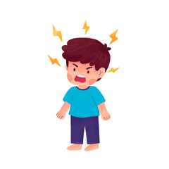 boy angry expression illustration