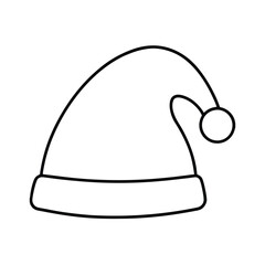 Christmas Santa Hat Line Art