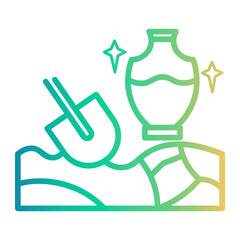 archaelogy Line Gradient Icon