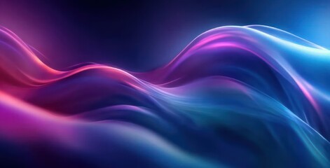 Fototapeta premium Futuristic Abstract Energy Flow Background with Neon Lights in Cyberpunk Style