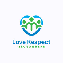 Heart logo design template. Love with check mark concept. Creative vector symbol.