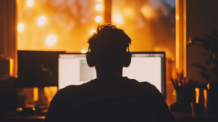 Person working at desk with poor posture, emphasizing the importance of ergonomic practices for maintaining health and productivity in the workplace