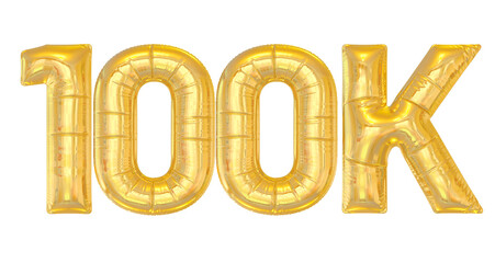 100K Follow Gold Balloon 3d