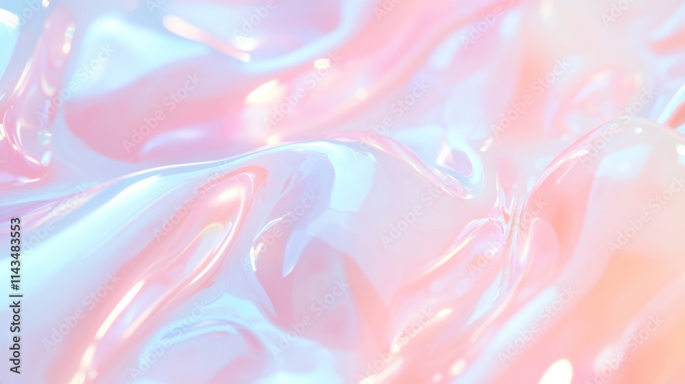 Aufkleber soft glowing pastel liquid patterns - abstract macro texture in fluid motion
