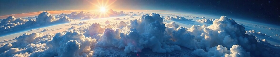 Clouds and clouds covering the full globe of earth, space, sky, atmosphere