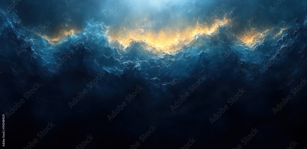 Aufkleber blue gradient background glowing light effect on dark noise texture abstract design