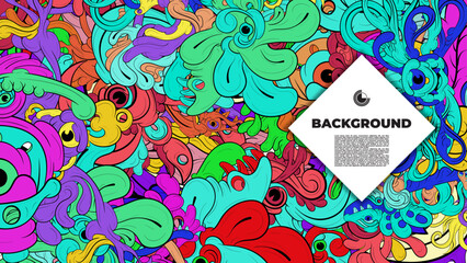 colorful psychedelic illustration for any design such as background, music festival, cover  book , summer flayer, homepage, landing page.