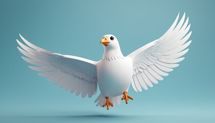 Fototapeta premium Close-up image of a white seagull flying against the blue sky 5