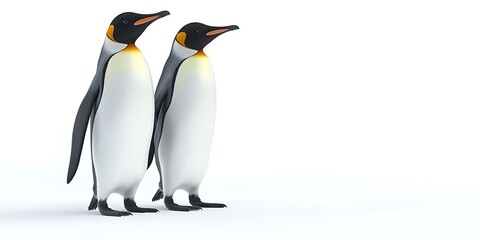 Fototapeta premium two penguins standing together