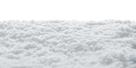 Real fluffy white snow sparkling in winter sunlight. Flat snow drift with transparent background.