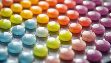 Close-Up of Colorful Pills and Tablets