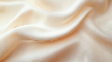 Obraz premium Beige Silk Drapery Background with Soft Fabric Folds and Warm Lighting for Beauty and Cosmetic Photography