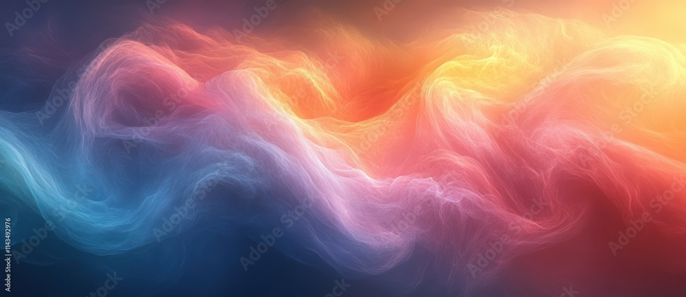 Aufkleber vibrant gradient background soft mint green bright pink abstract expressionist design