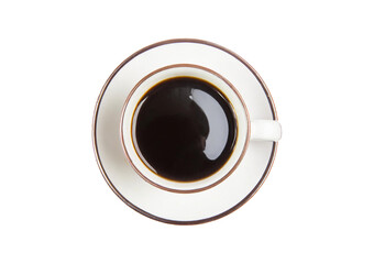 coffee cup isolated on transparent or white background, coffee cup-mug with hot black coffee