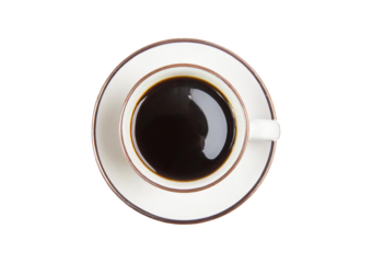 coffee cup isolated on transparent or white background, coffee cup-mug with hot black coffee