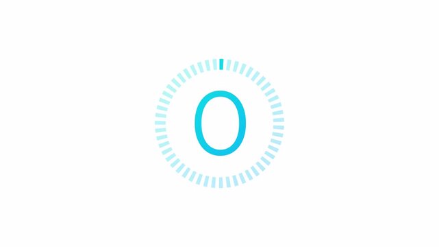   Circle countdown timer five second animation from 05 to 0 seconds on transparent background with alpha channel, 05 second countdown timer, Countdown video
